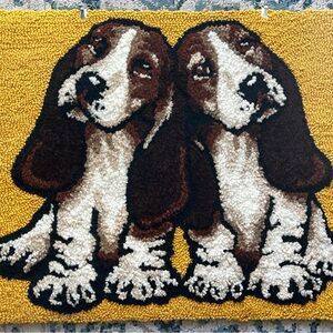 1960’s dog rug / wall art / latch hook style